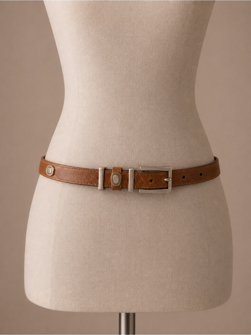 Woolrich Italian Full Grain Leather Belt Brown Western Concho Large